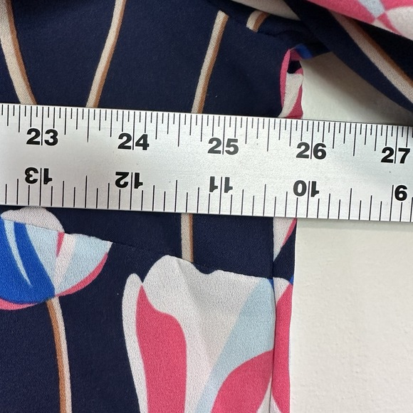 TALBOTS Plus 2X Tunic Top Popover FLORAL TULIP PRINT Long Sleeve Colorful Button - Picture 6 of 8